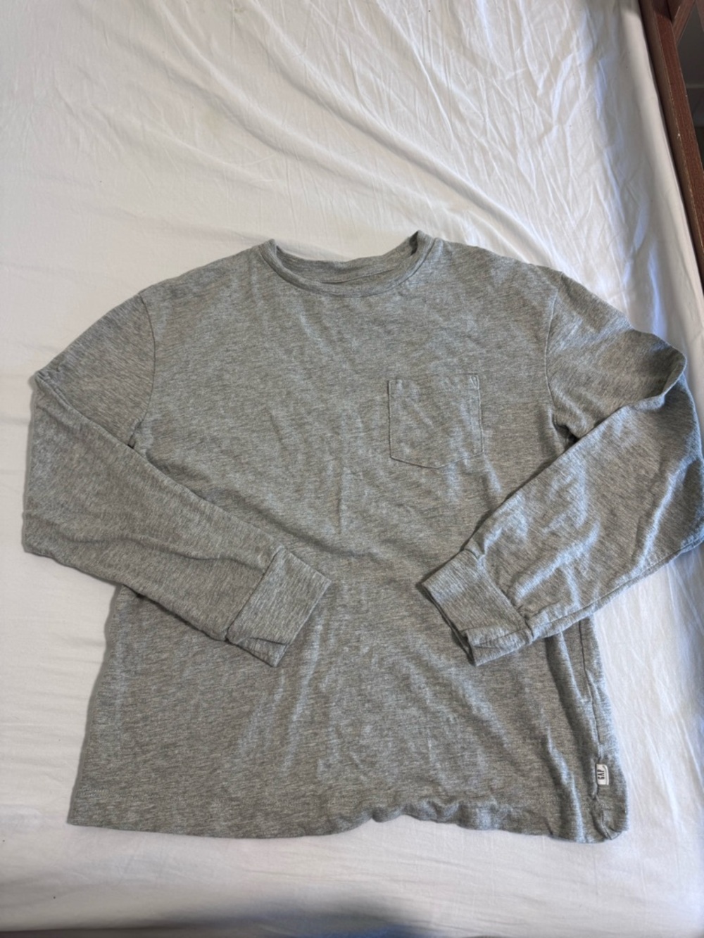 GAP Boys Heather Gray Long-Sleeve Pocket Tee